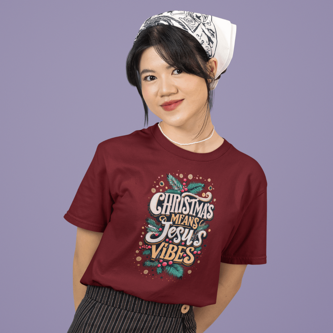Christmas means Jesus Vibes - Zach Christian Apparel - Christian apparel