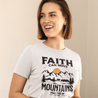 Faith Can Move Mountains Christian Bible Verse Tshirt