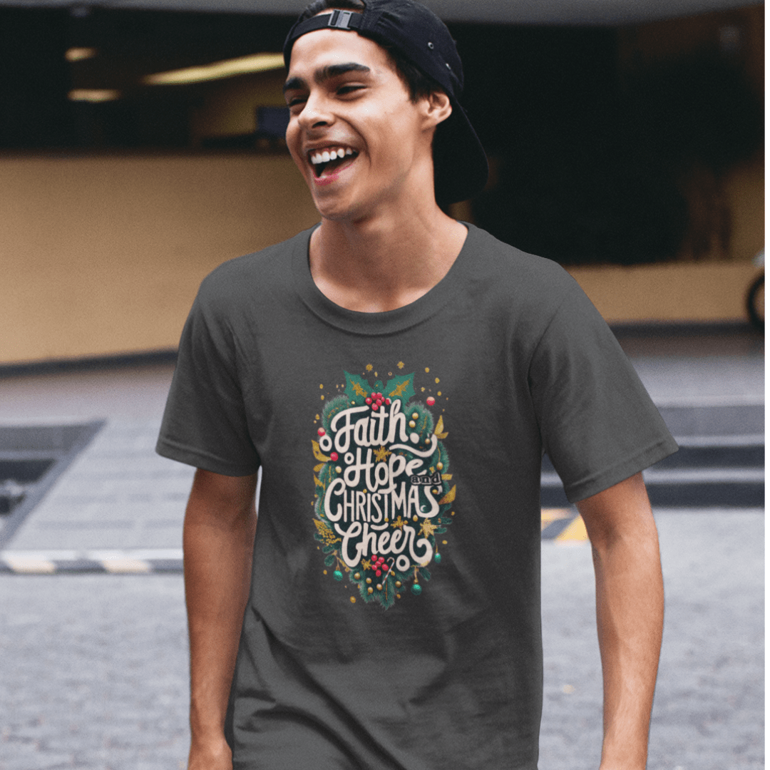 Faith Hope and Christmas Cheer - Zach Christian Apparel - Christian apparel