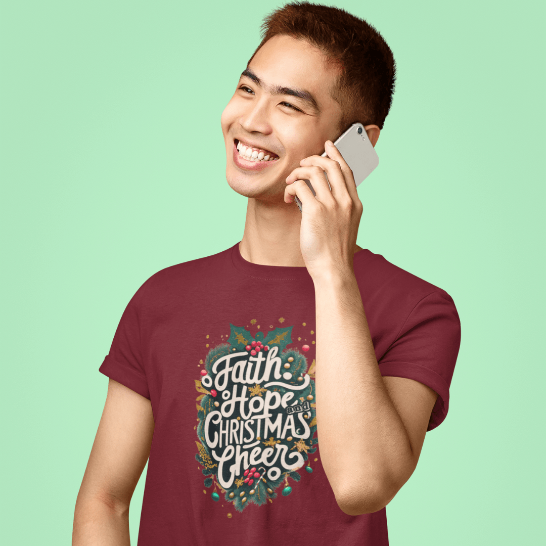 Faith Hope and Christmas Cheer - Zach Christian Apparel - Christian apparel