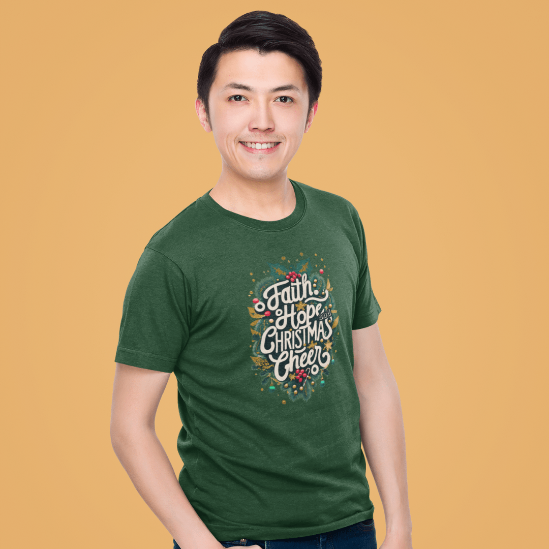 Faith Hope and Christmas Cheer - Zach Christian Apparel - Christian apparel