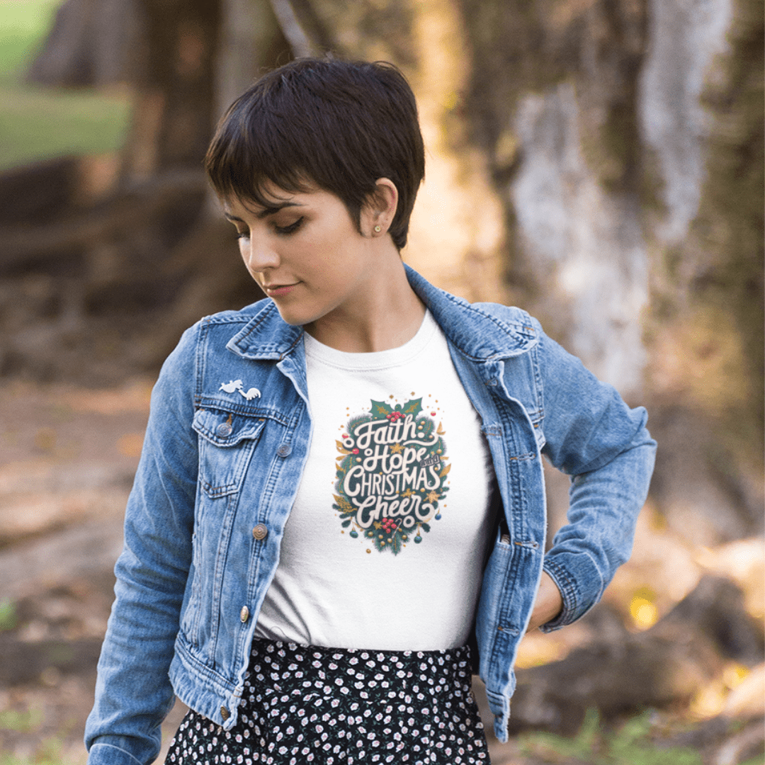 Faith Hope and Christmas Cheer - Zach Christian Apparel - Christian apparel