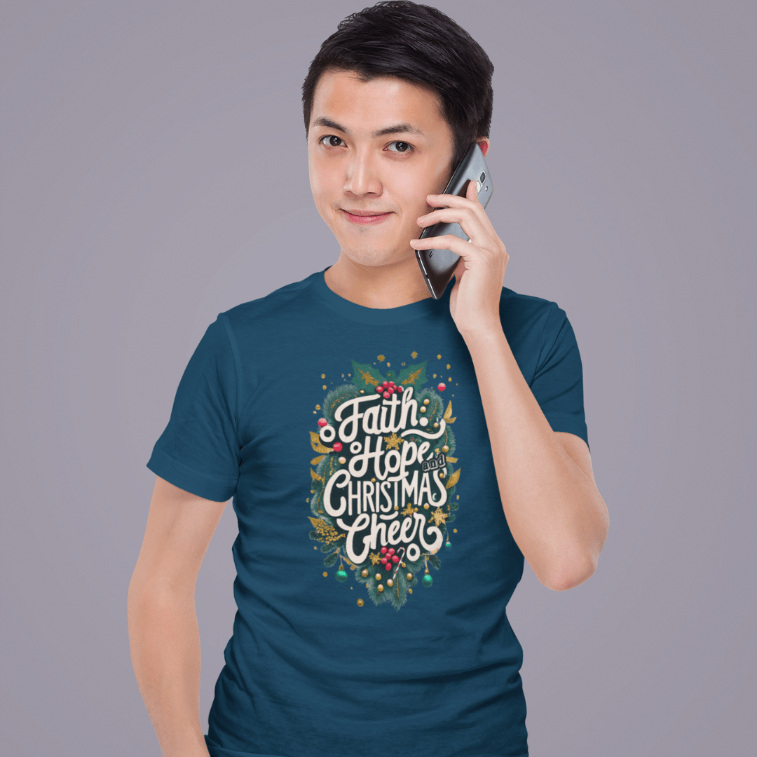 Faith Hope and Christmas Cheer - Zach Christian Apparel - Christian apparel