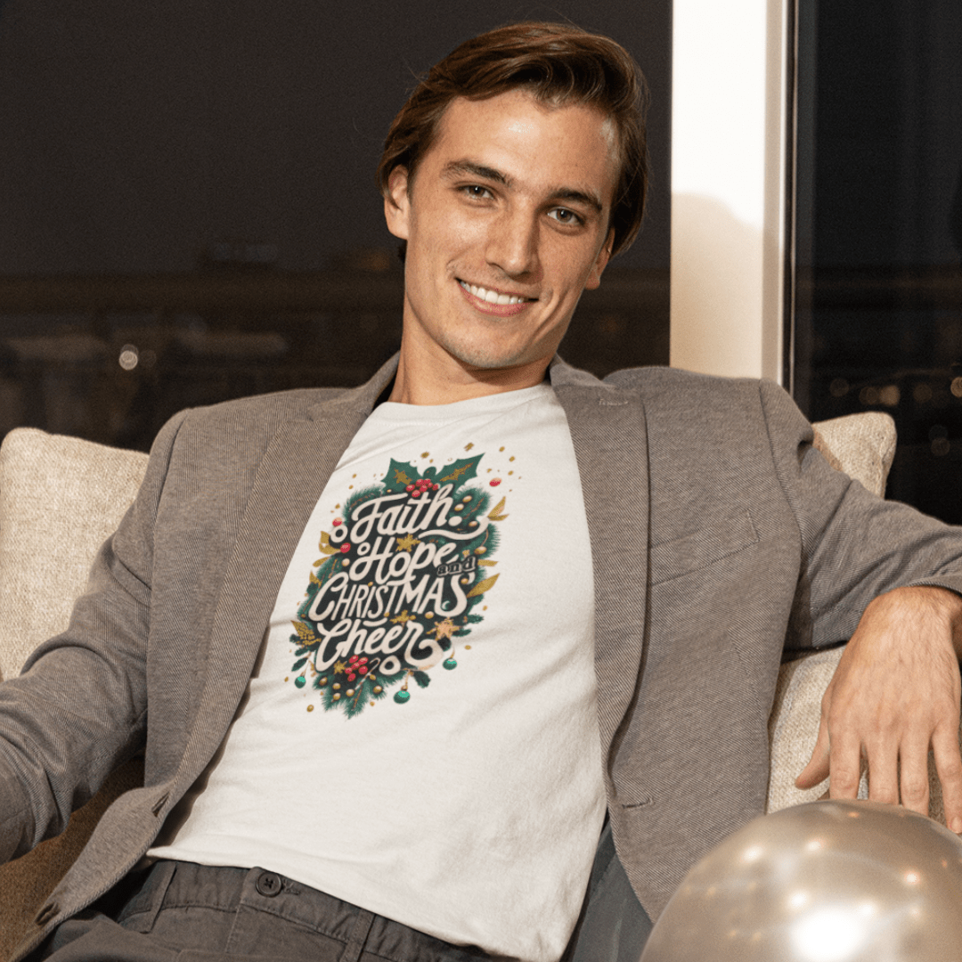 Faith Hope and Christmas Cheer - Zach Christian Apparel - Christian apparel