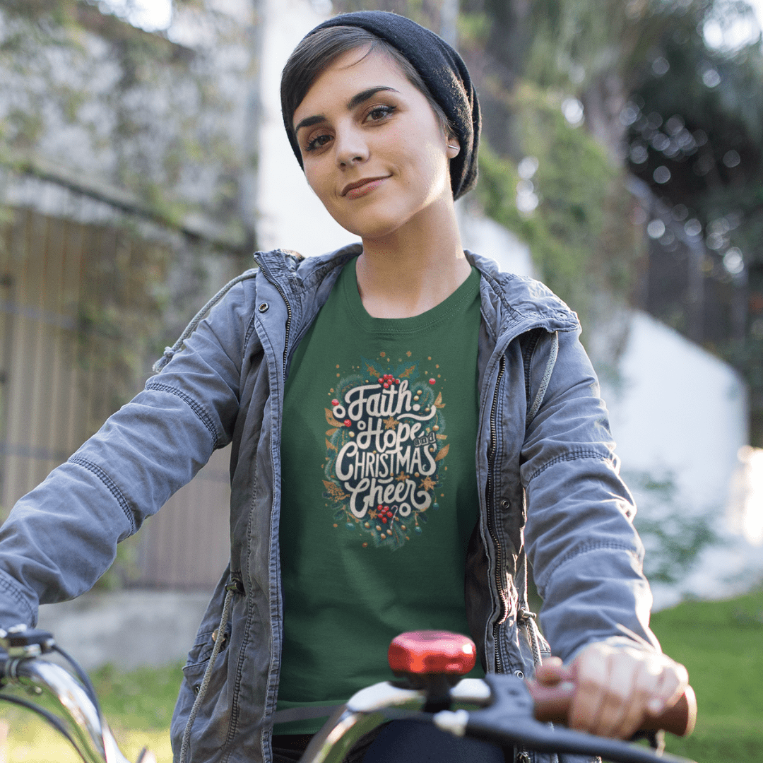 Faith Hope and Christmas Cheer - Zach Christian Apparel - Christian apparel