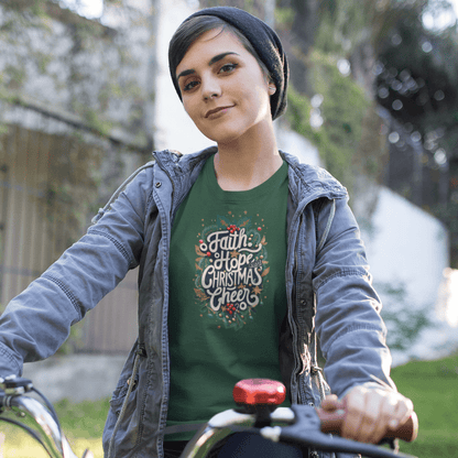 Faith Hope and Christmas Cheer - Zach Christian Apparel - Christian apparel