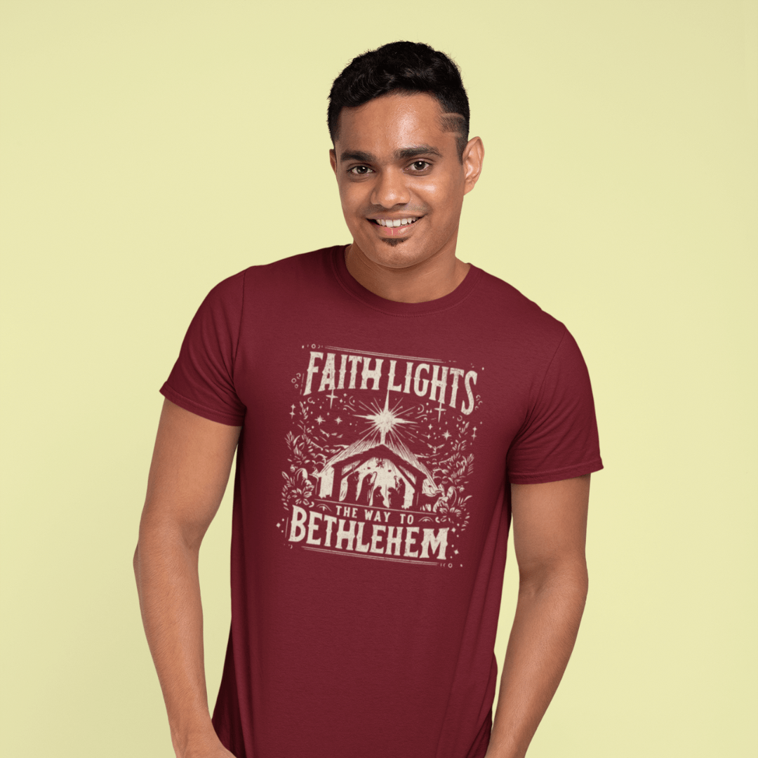 Faith Lights the Way to Bethlehem - Zach Christian Apparel - Christian apparel