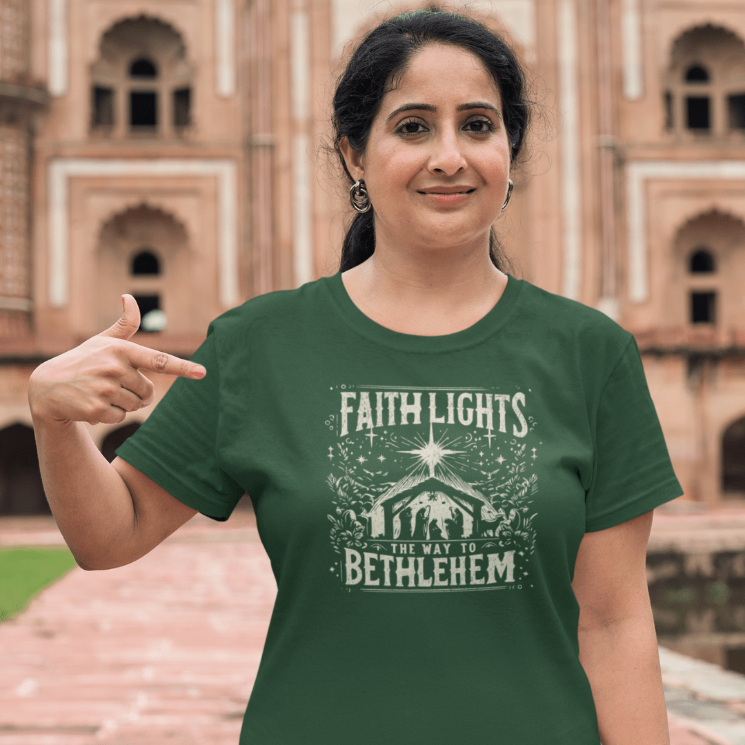 Faith Lights the Way to Bethlehem - Zach Christian Apparel - Christian apparel