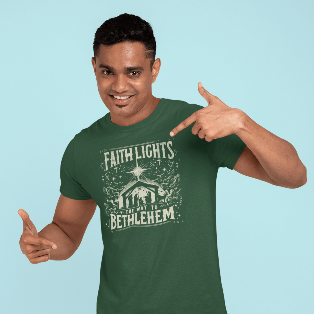 Faith Lights the Way to Bethlehem - Zach Christian Apparel - Christian apparel