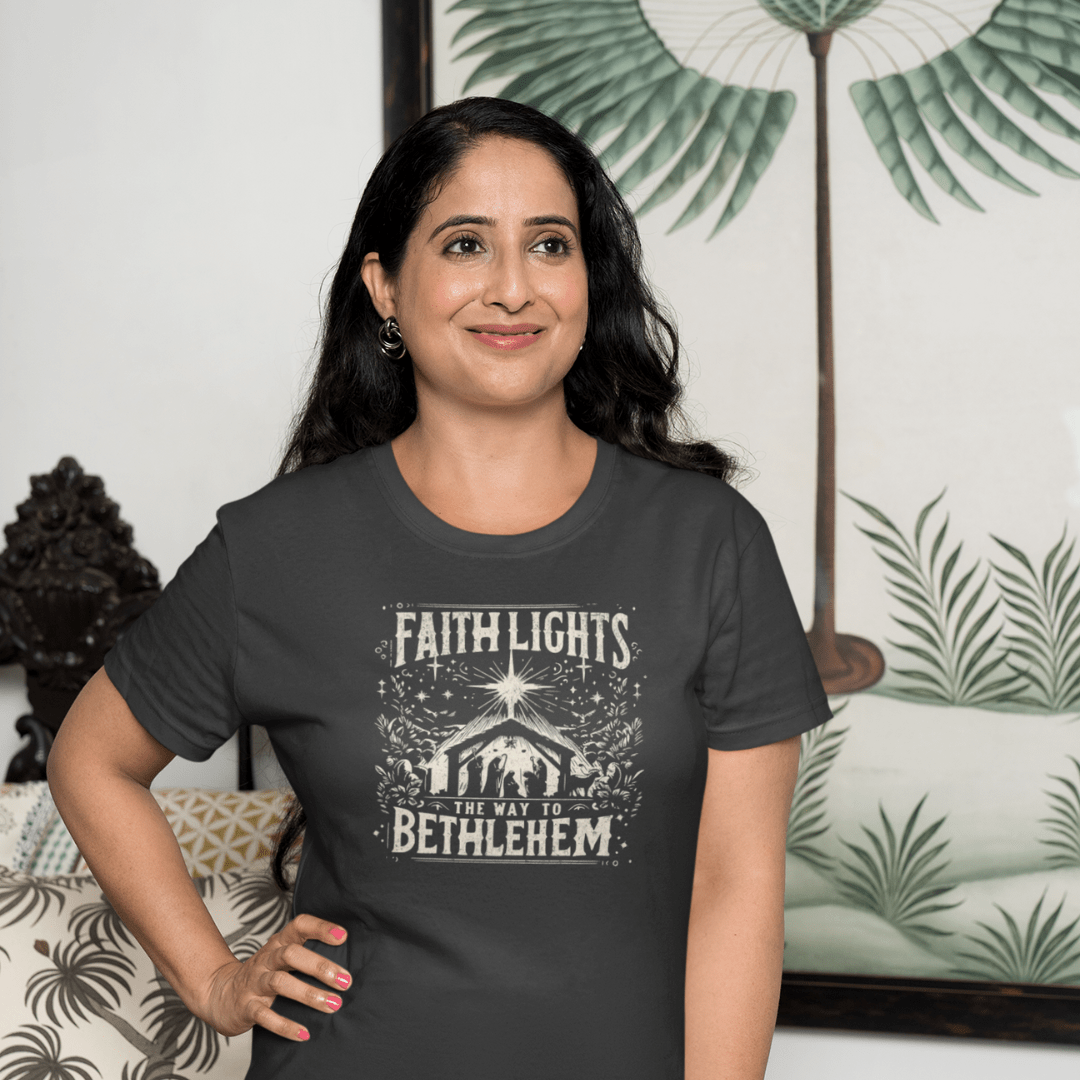 Faith Lights the Way to Bethlehem - Zach Christian Apparel - Christian apparel
