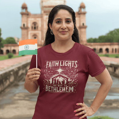Faith Lights the Way to Bethlehem - Zach Christian Apparel - Christian apparel