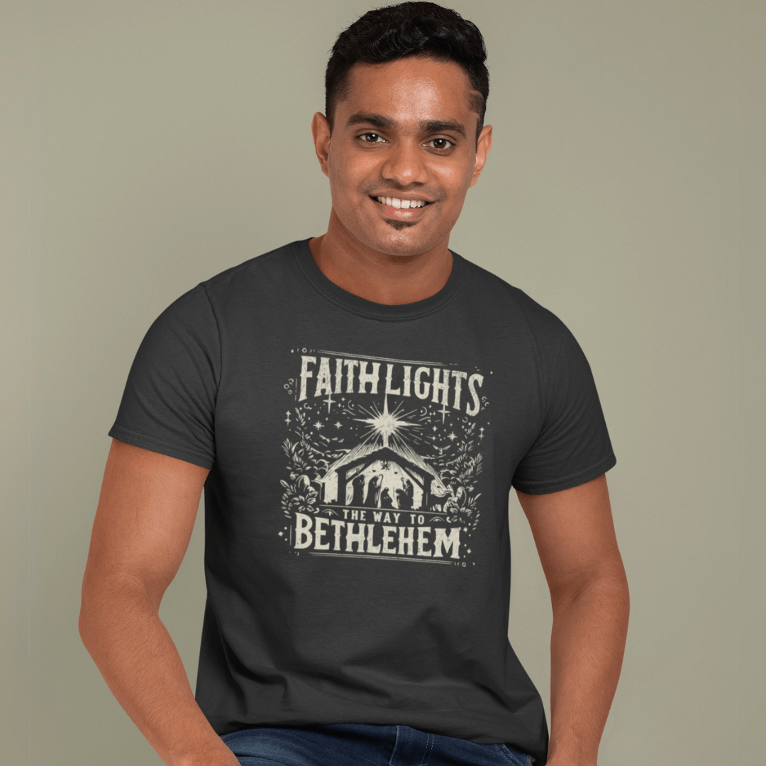 Faith Lights the Way to Bethlehem - Zach Christian Apparel - Christian apparel