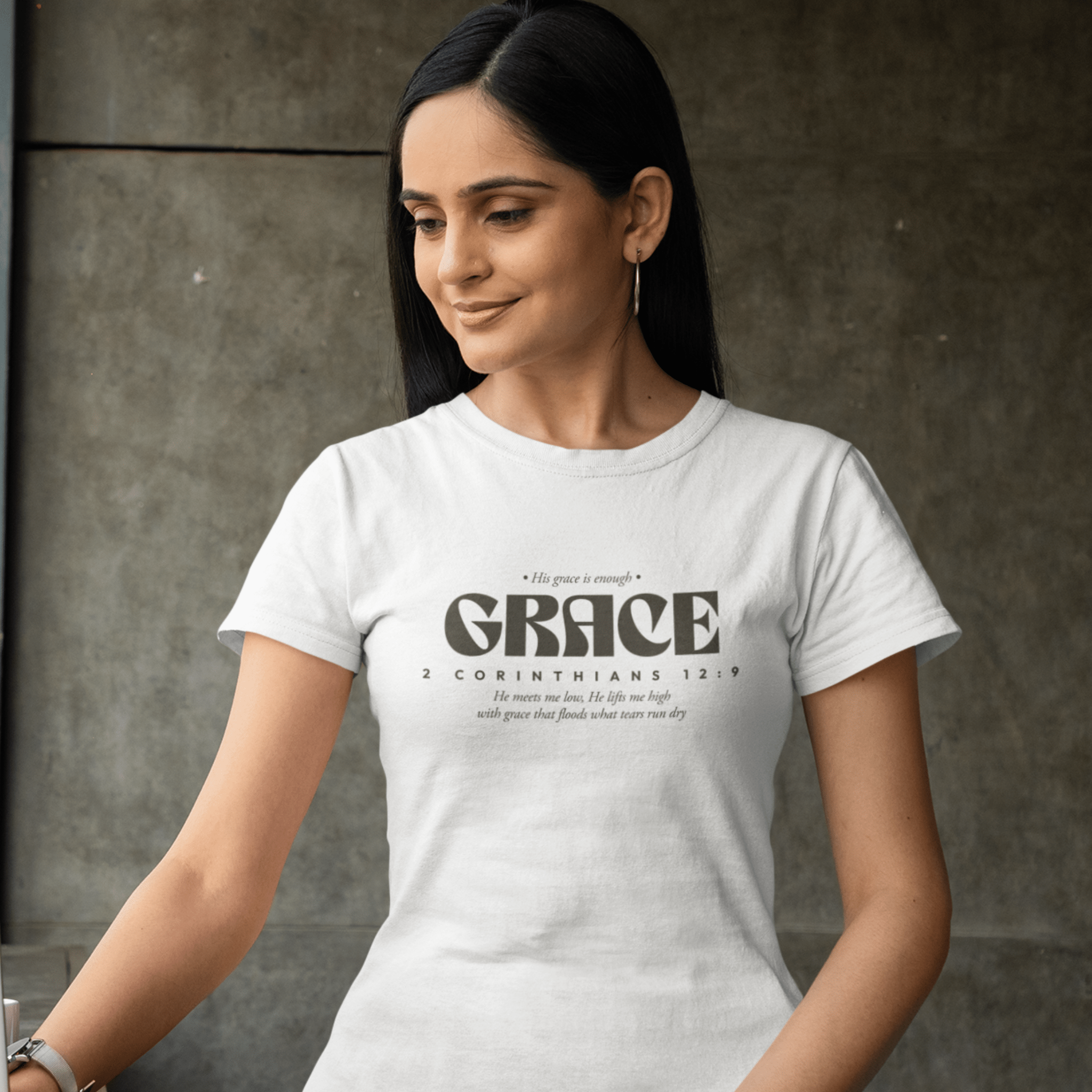 His Grace is Enough - Minimalist Bible Verse Tshirt