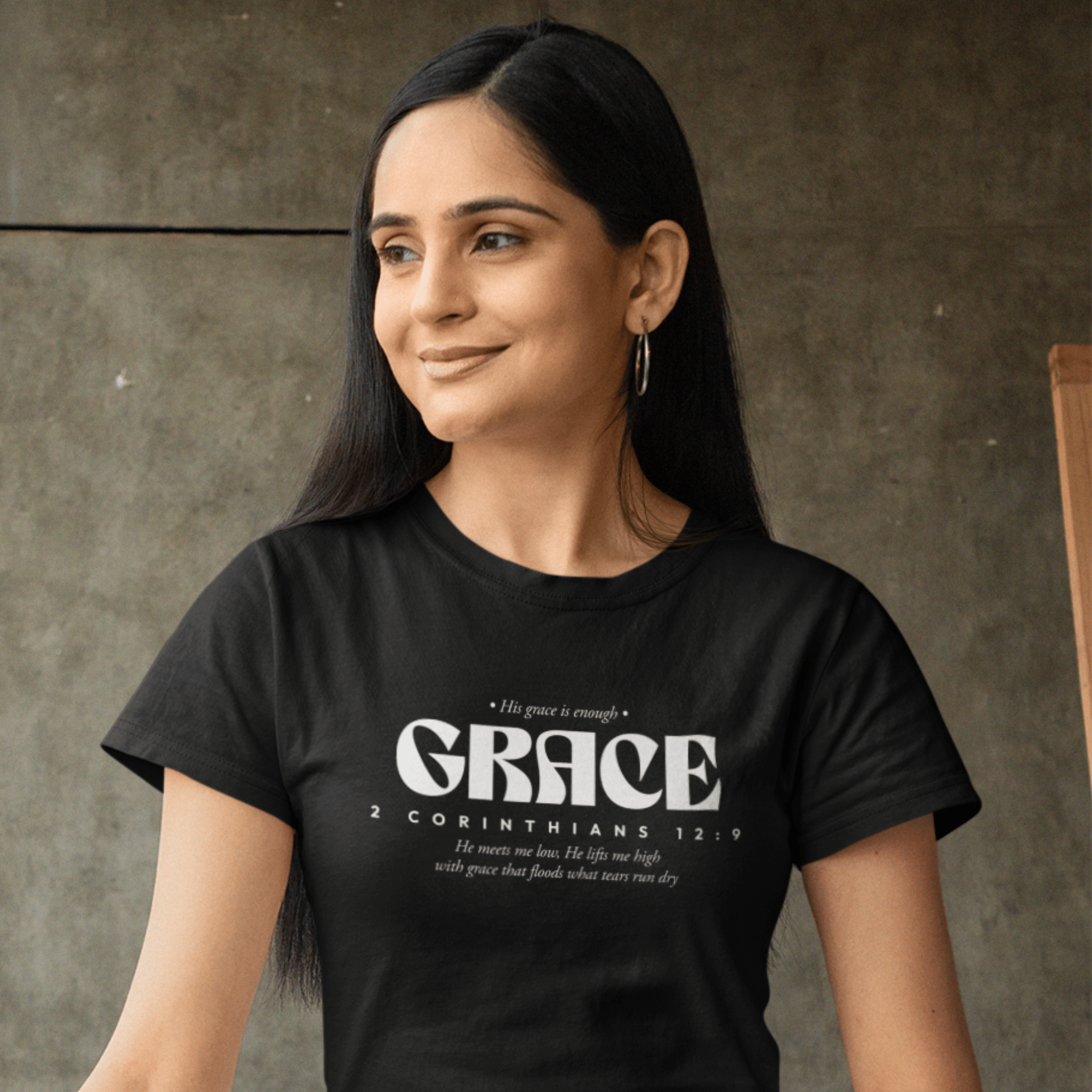 His Grace is Enough - Minimalist Bible Verse Tshirt