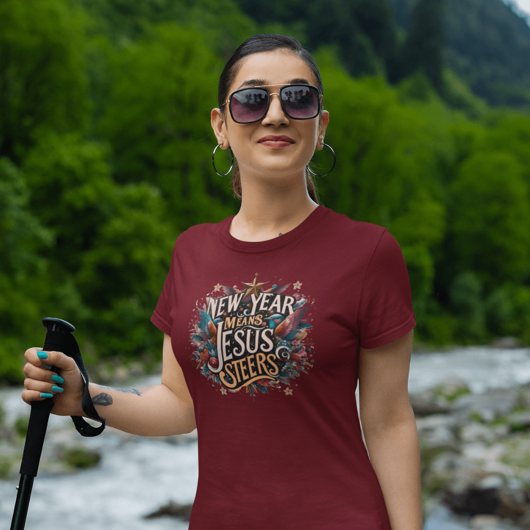 New Year Means Jesus Steers - Zach Christian Apparel - Christian apparel