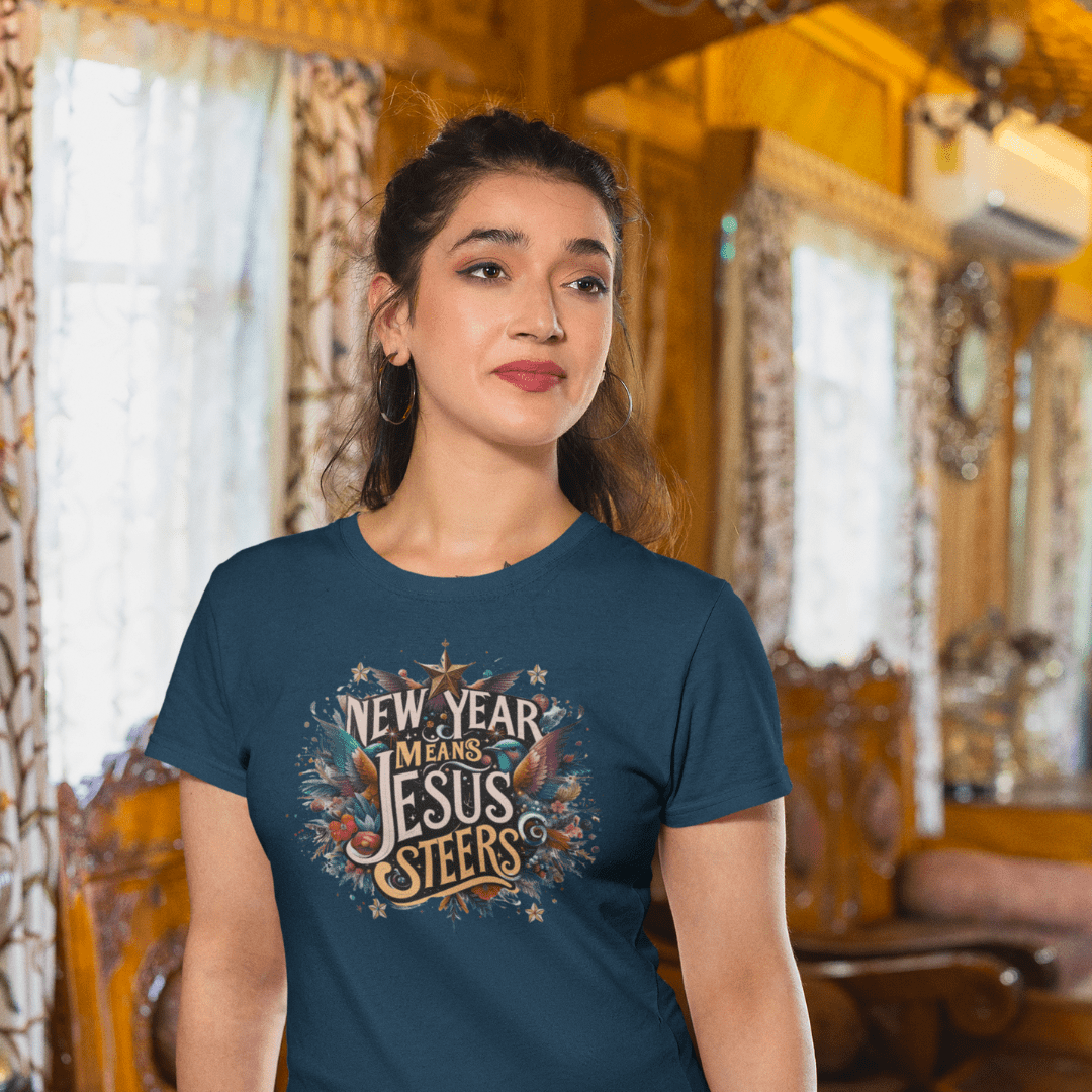 New Year Means Jesus Steers - Zach Christian Apparel - Christian apparel