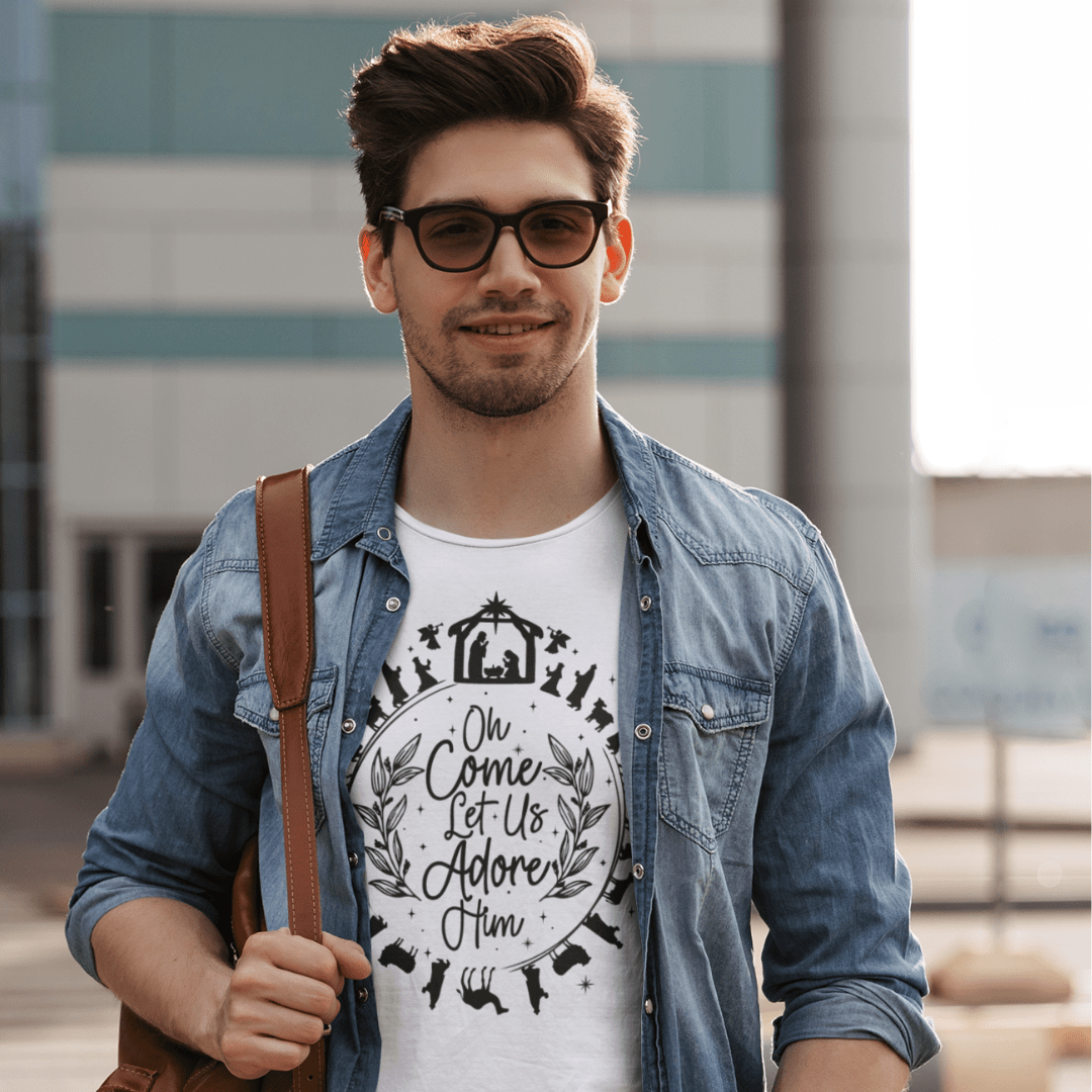 O Come Let us Adore Him - Zach Christian Apparel - Christian apparel