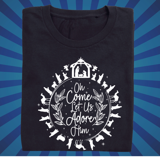 O Come Let us Adore Him - Zach Christian Apparel - Christian apparel