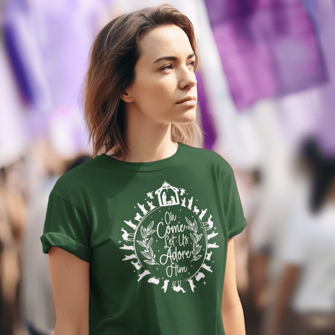 O Come Let us Adore Him - Zach Christian Apparel - Christian apparel