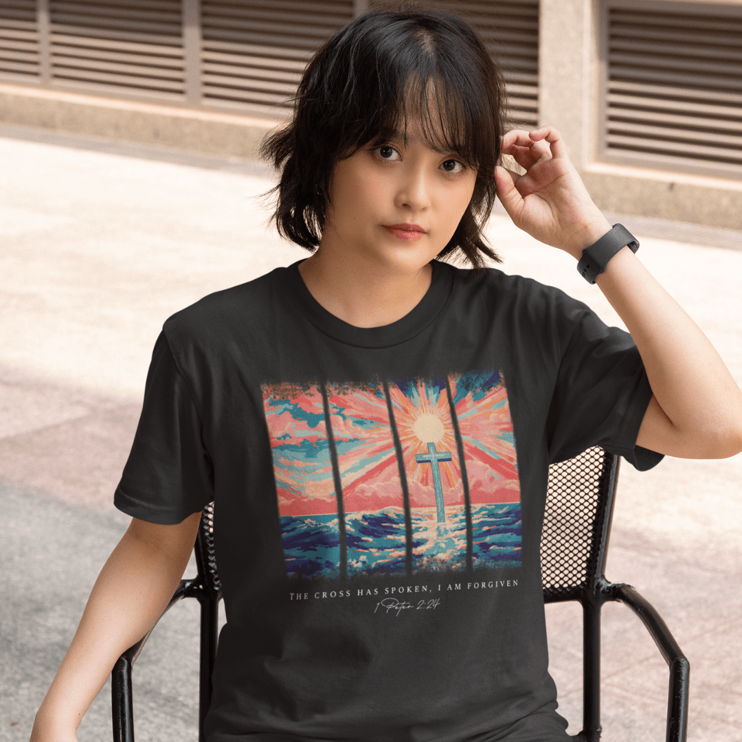 The Cross has Spoken, I am Forgiven - Good Friday - Zach Christian Apparel - Christian apparel